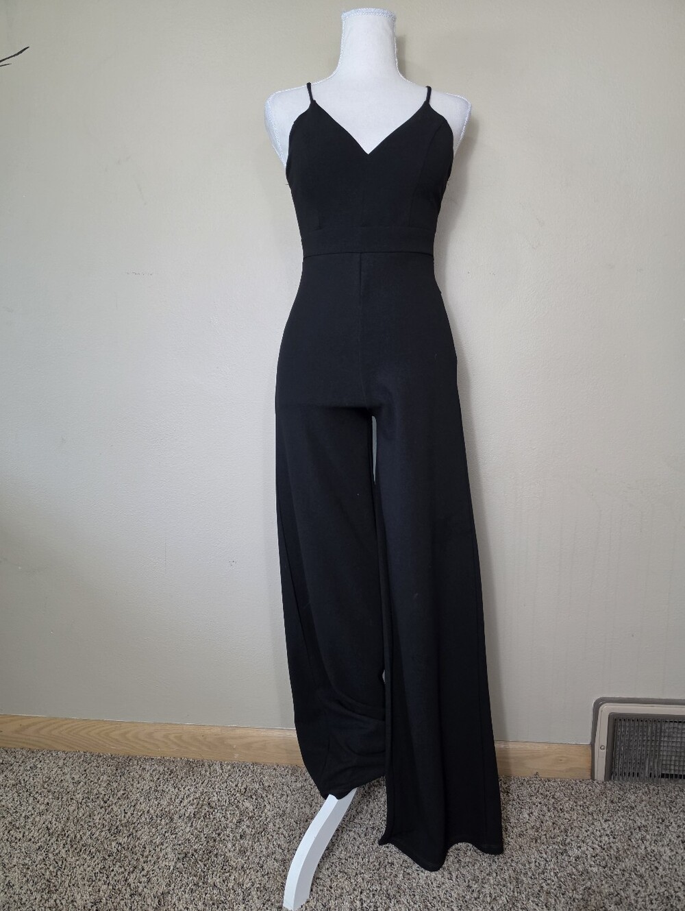 Joe & Elle Black Wide Leg Jumpsuit | Size S | Lace Open Back Cocktail Jumpsuit